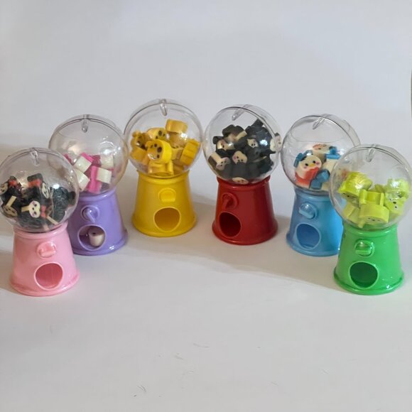 Disney Other - Lot of 6 Disney Mini Erasers Gumball Machines from Hong Kong Disneyland